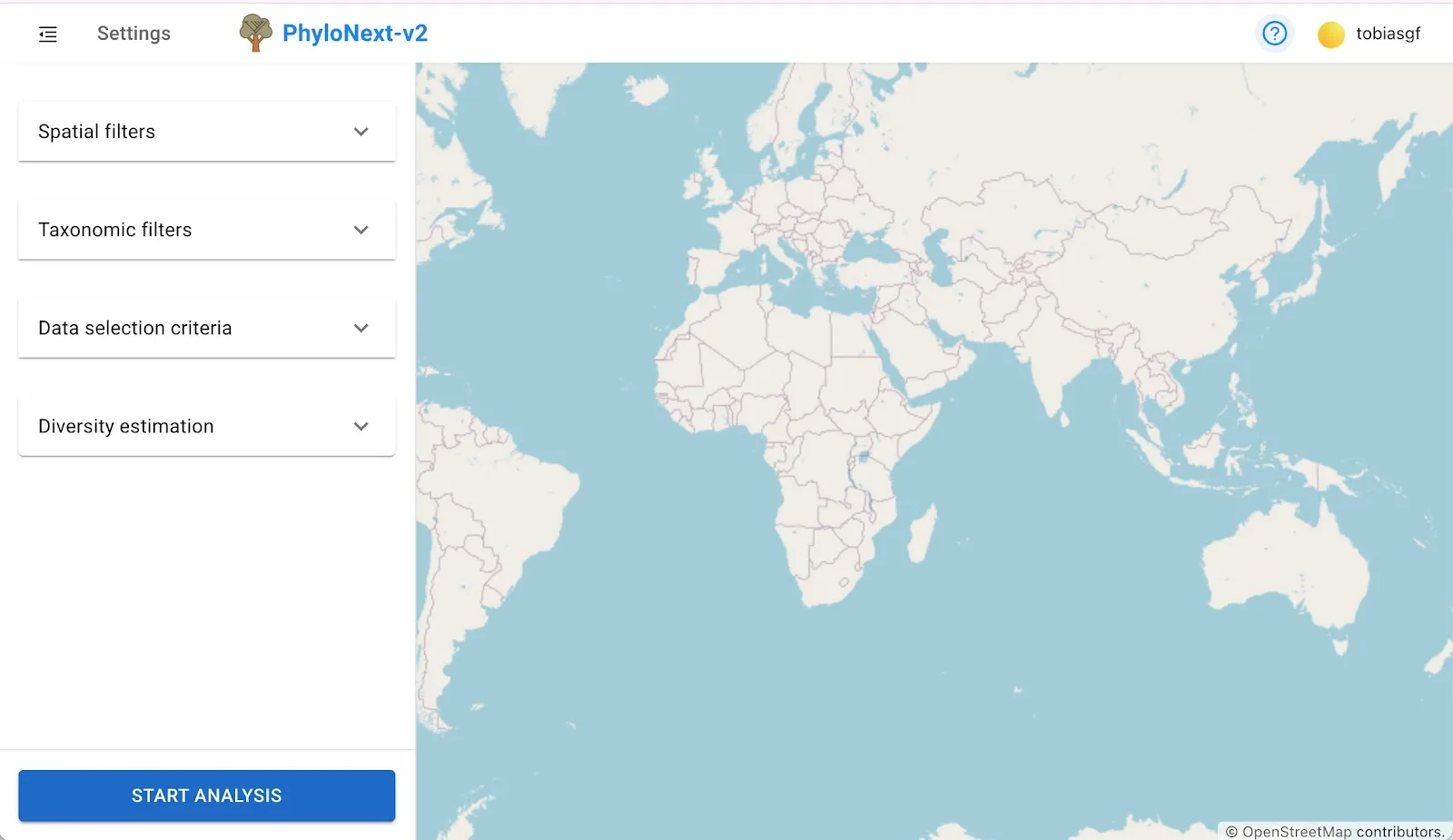 PhyloNext React UI screenshot